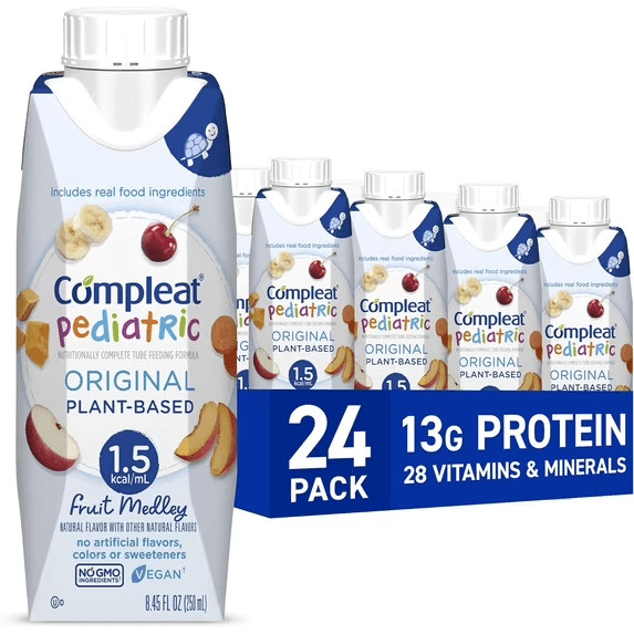 24 Nestle Compleat Pediatric Original FRUIT MEDLEY tube feeding 8.45 FL oz.