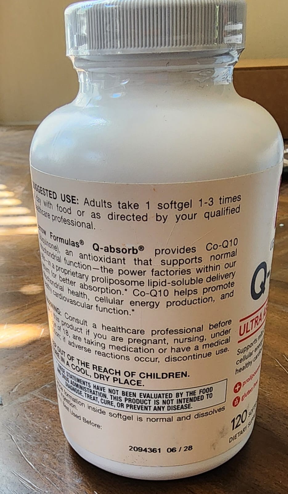 Jarrow Formulas Q-absorb Co-Q10 Supplement Softgel 120 Exp 6/28