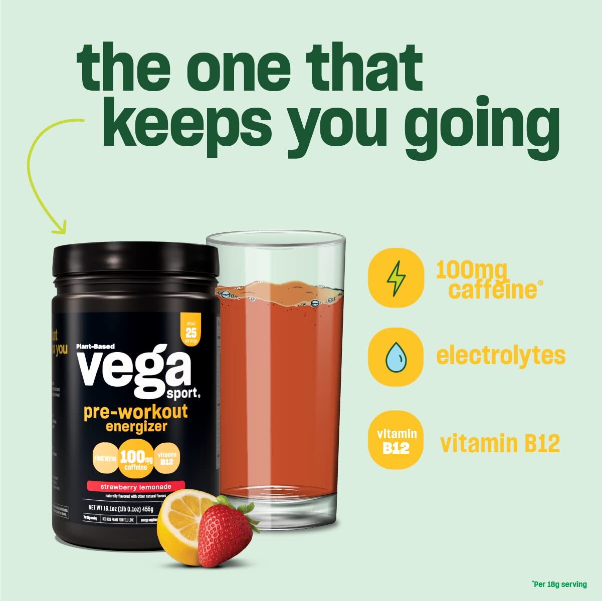Sport Pre-Workout Energizer, Strawberry Lemonade – Pre Workout Powder for Wom…