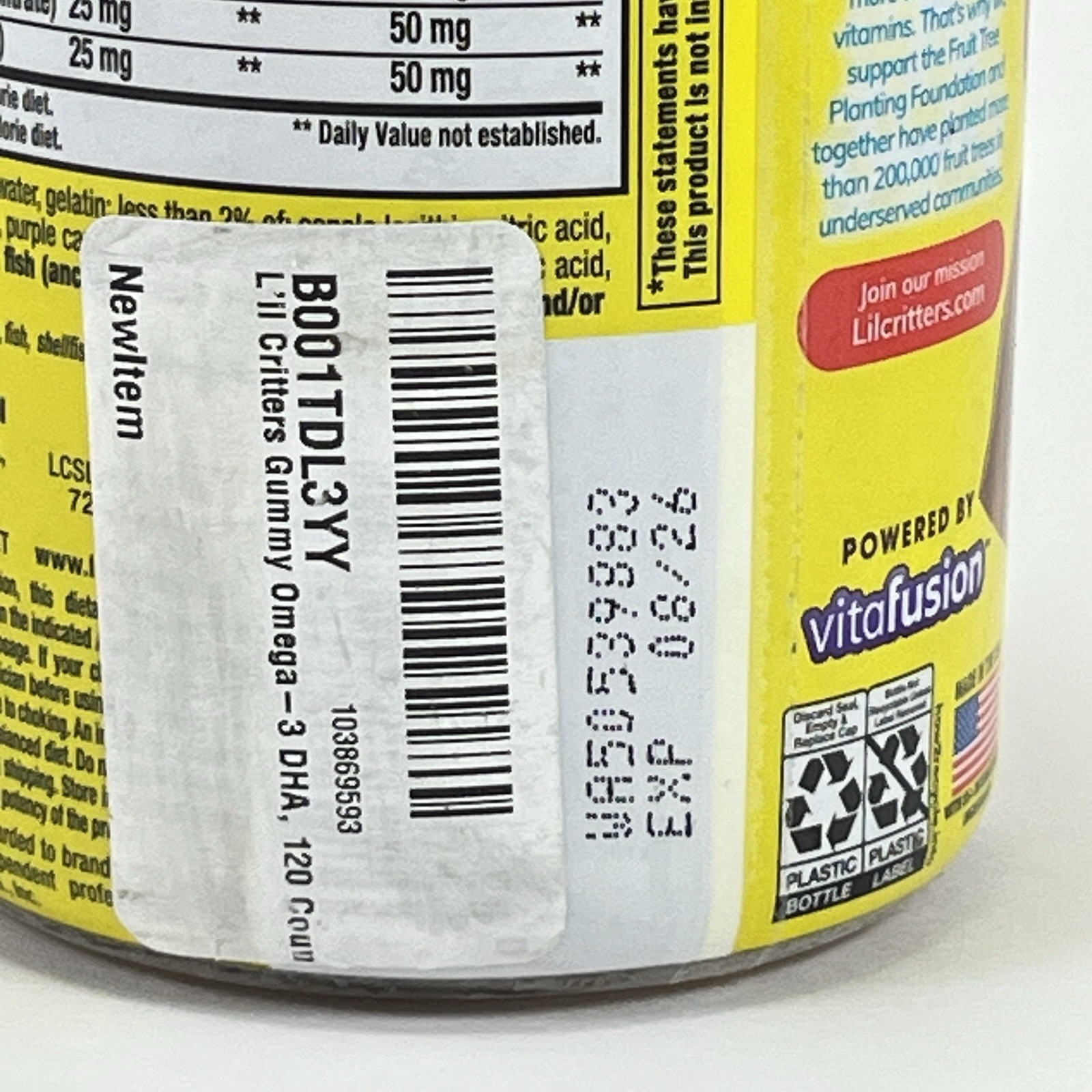 Lil’ Critters Omega-3 Gummies 120 Vitamins EPA DHA ALA Kids Supplement Exp 08/26