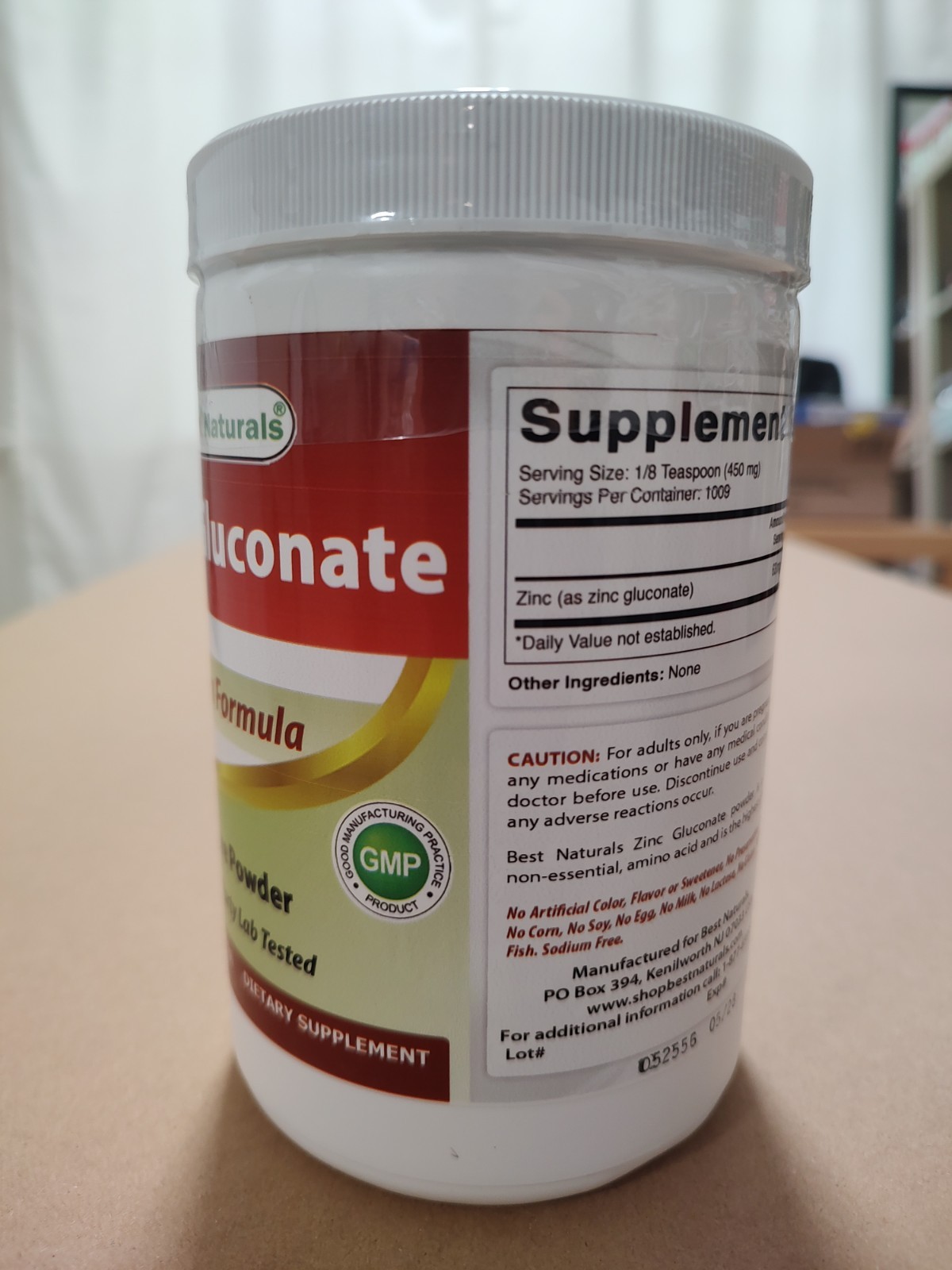 Best Naturals Zinc Gluconate Pure Powder 1 Pound