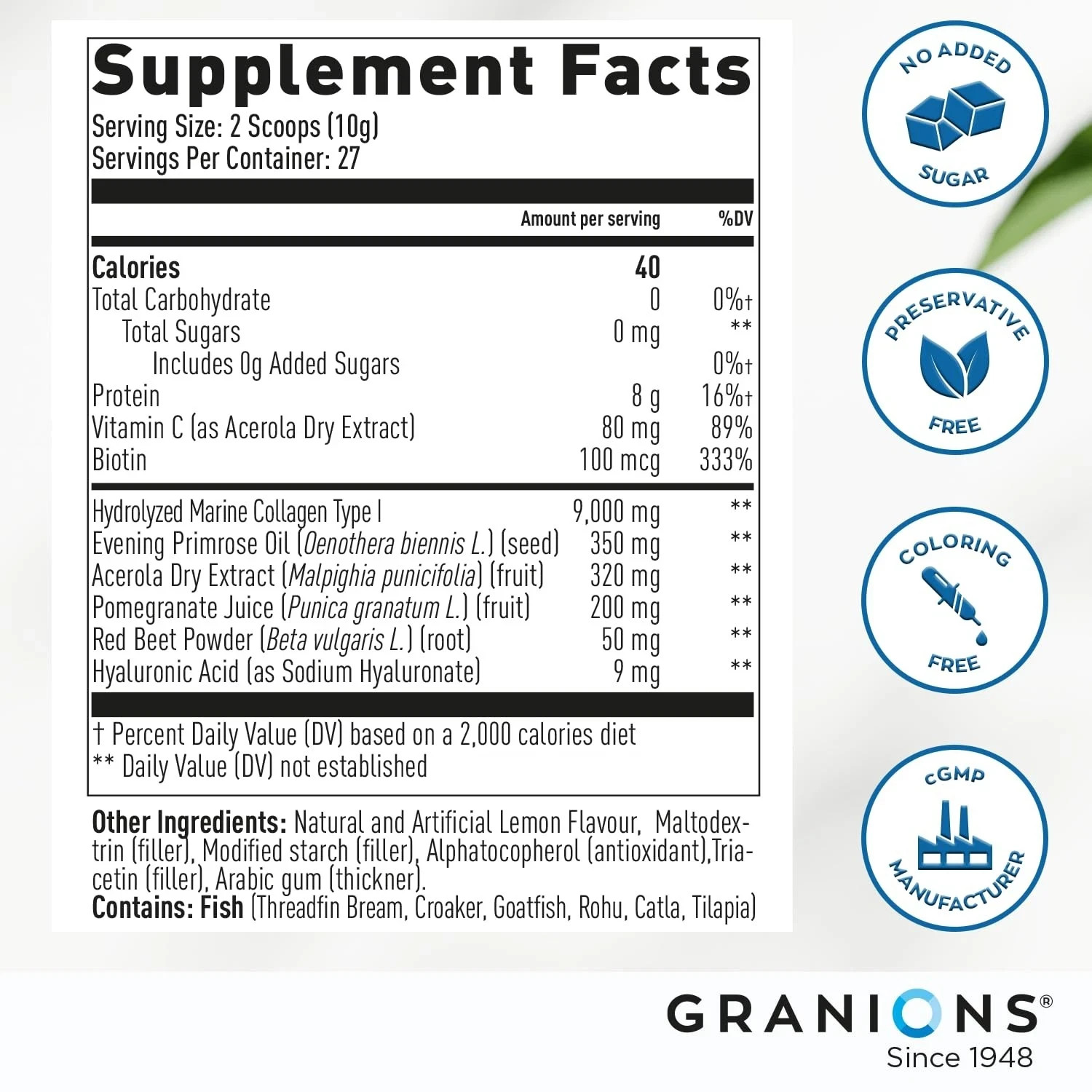 Marine Collagen Powder Supplement – Type I Hydrolyzed Marine Collagen Peptide…