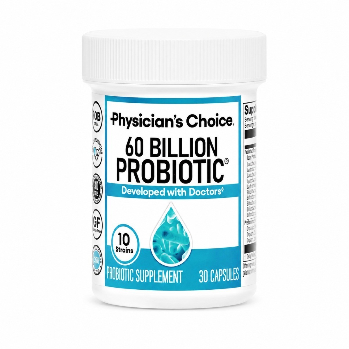 Physician’s Choice 60B Probiotic, 10 Strains, Gut/Gut Digestive/Immune, 30 Caps