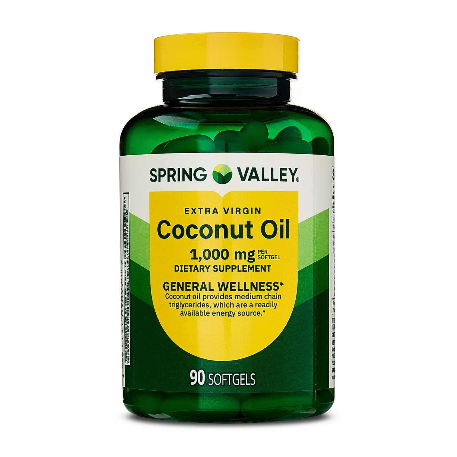 Spring Valley Extra Virgin Coconut Oil 1000 mg 90 Softgels Wellness Support