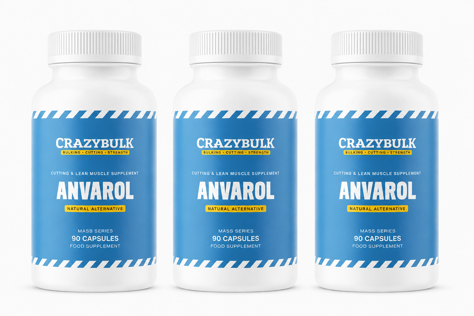 CrazyBulk ANVAROL for Cutting & Lean Muscle Supplement – 90 Capsules – Pack of 3