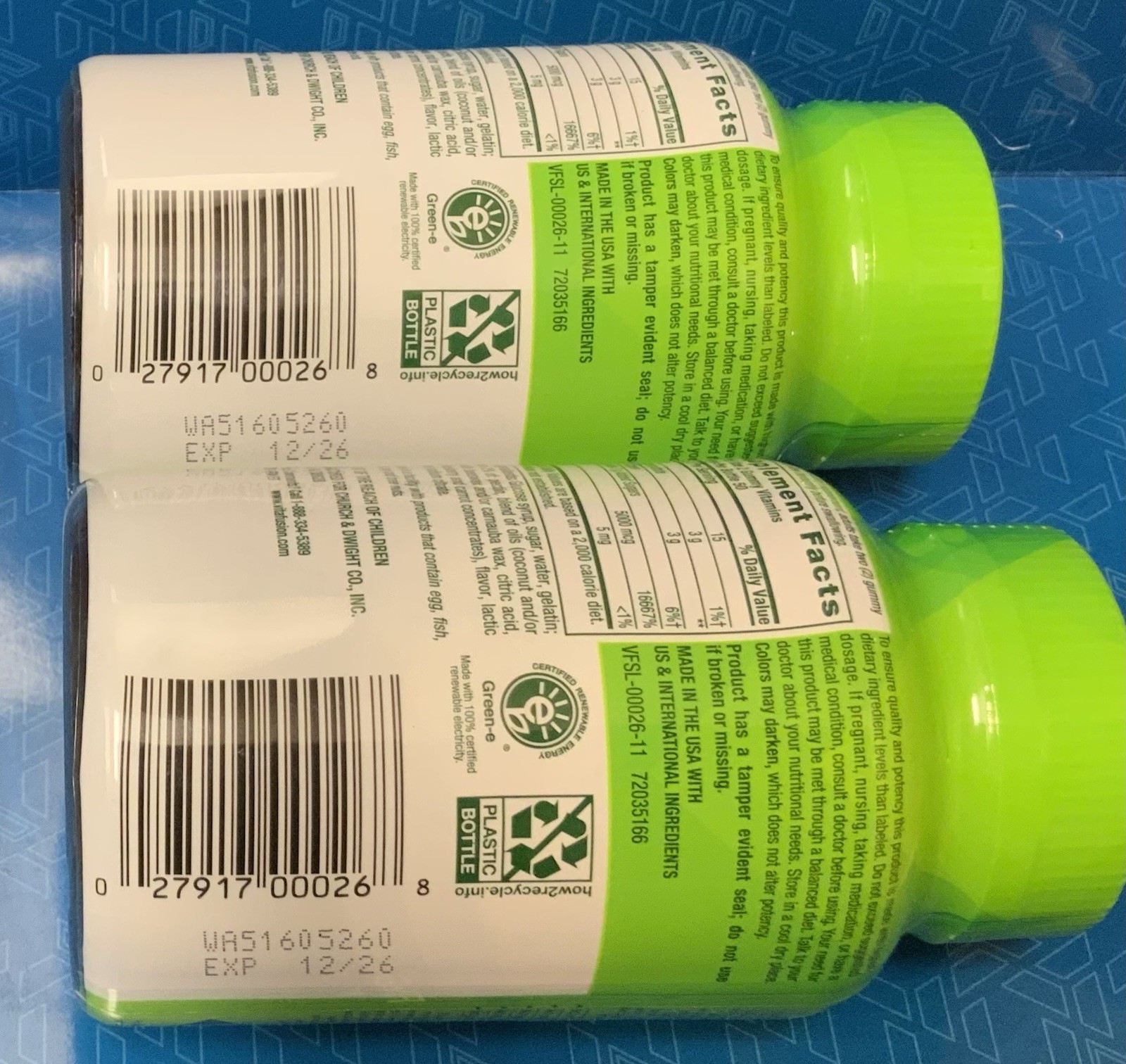 ⭐️ Lot of 2 / Vitafusion BIOTIN Gummies, Natural Blueberry 5000 mcg, 100 Ct