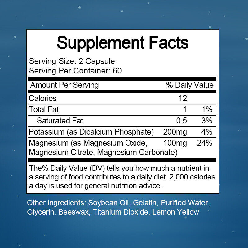 Potassium Magnesium Capsules W/ Natural Potassium Exercise Recovery,Energy Boost