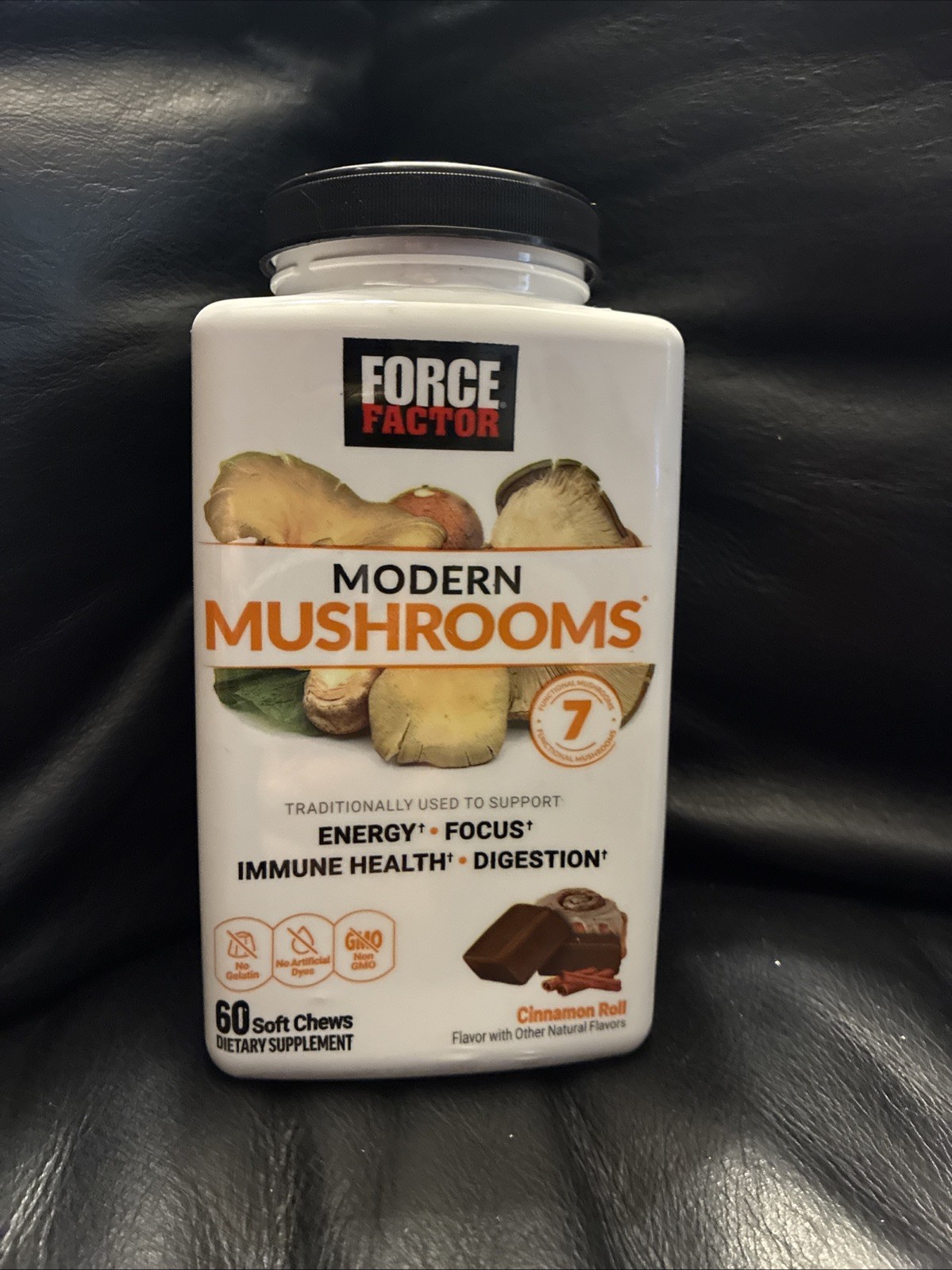Force Factor Modern Mushrooms 60 Superfood Soft Chews Cinnamon Roll Exp 04/2027