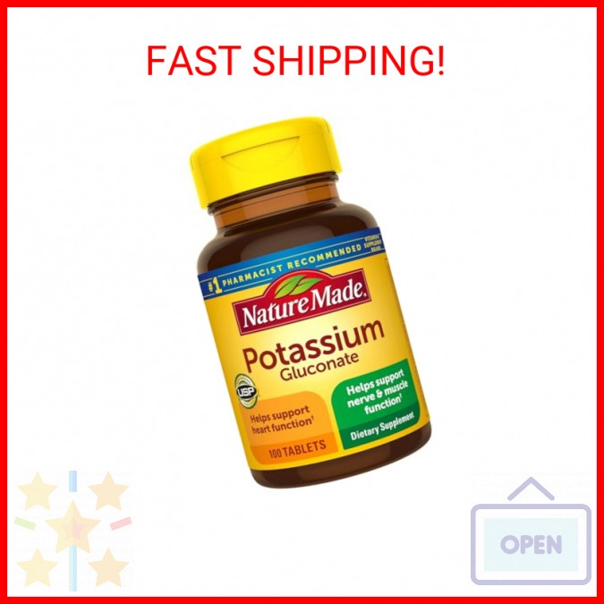 Nature Made Potassium Gluconate 550 mg, Dietary Supplement for Heart Health Supp