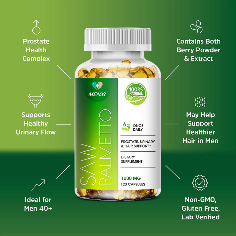 Saw Palmetto Extract 1000mg Prostate Supplement Urinary Men Health 120 Capsules