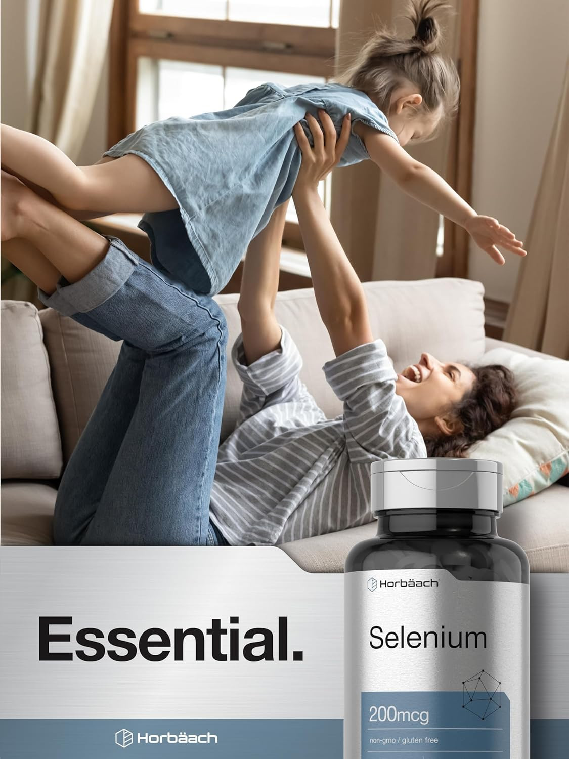 Selenium 200mcg Trace Mineral | 120 Vegetarian Tablets | Non-GMO, Gluten Free