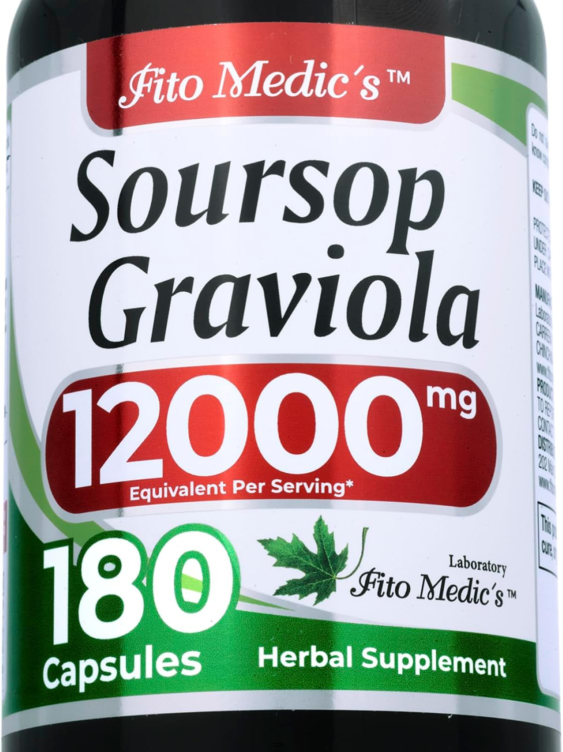 Lab | Soursop Supplement | Graviola | 180 Capsules | Soursop Graviola Caps