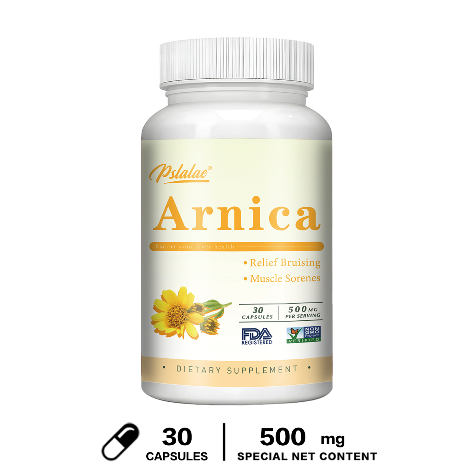 Arnica 500mg – Reliever for Bruises, Anti-Inflammatory, Superior Absorpition