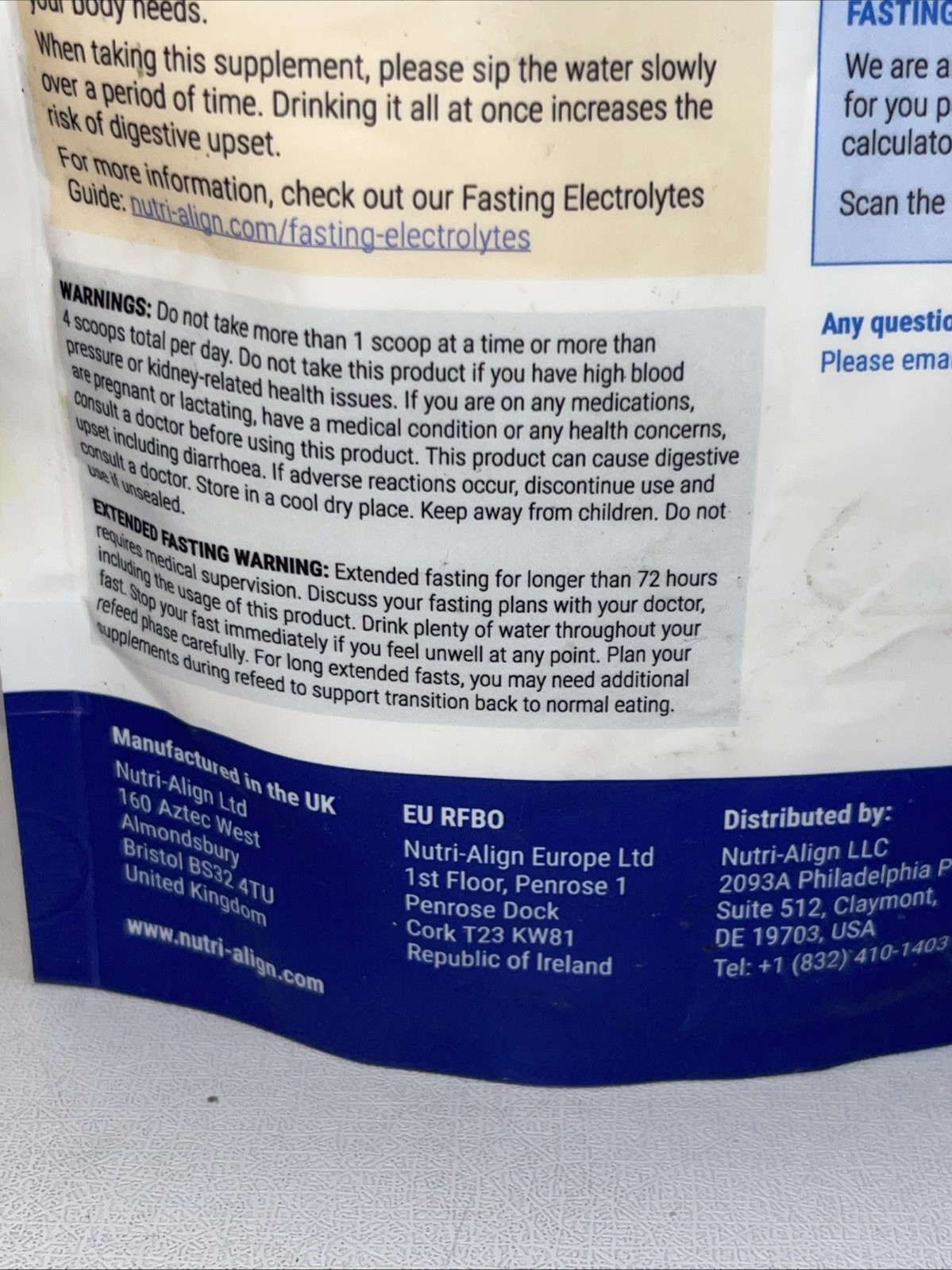 Sealed Fasting Salts Electrolyte Powder 400g Sodium Potassium Magnesium