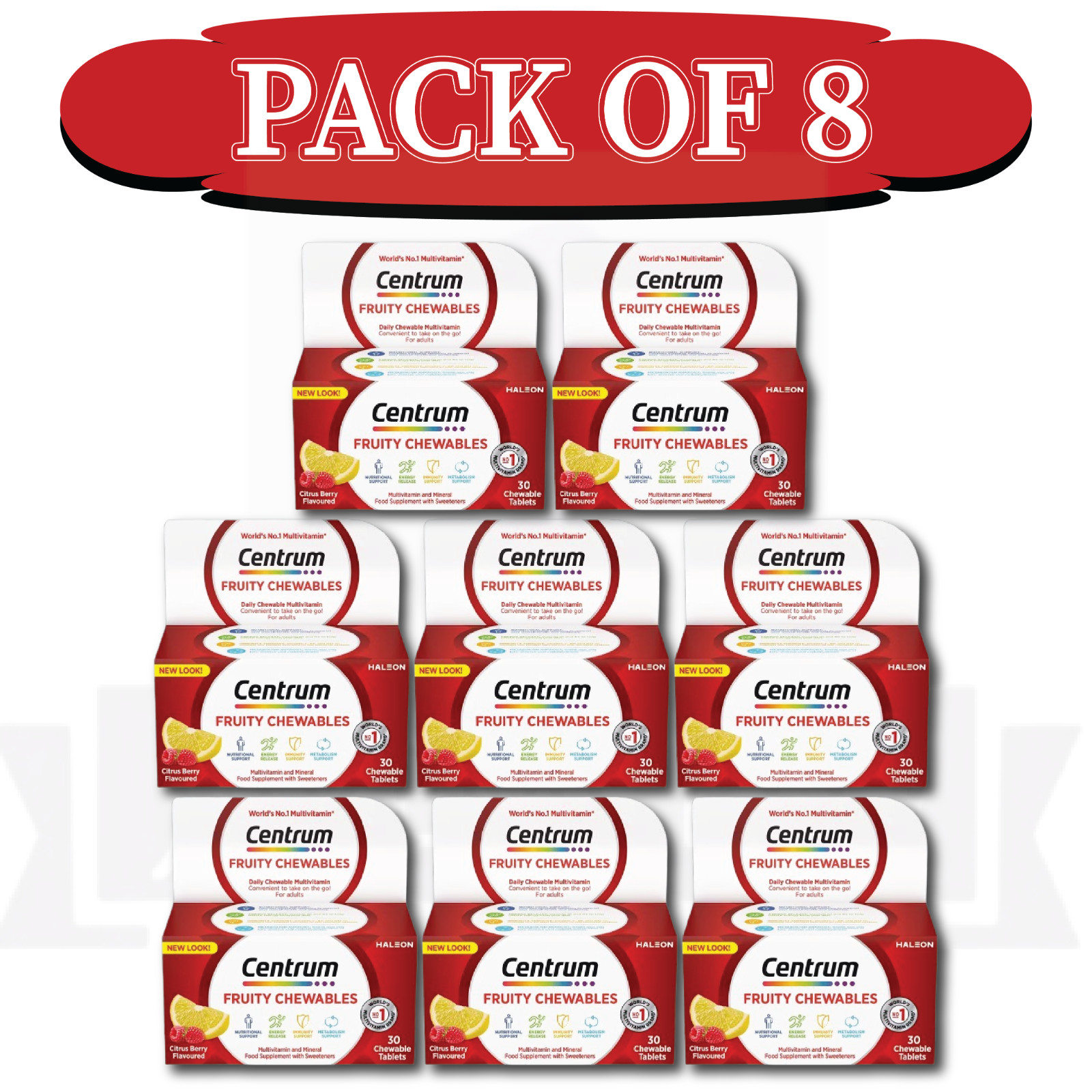 Centrum Fruity Chewables 30ct (30COUNT X 8) PACK OF 8