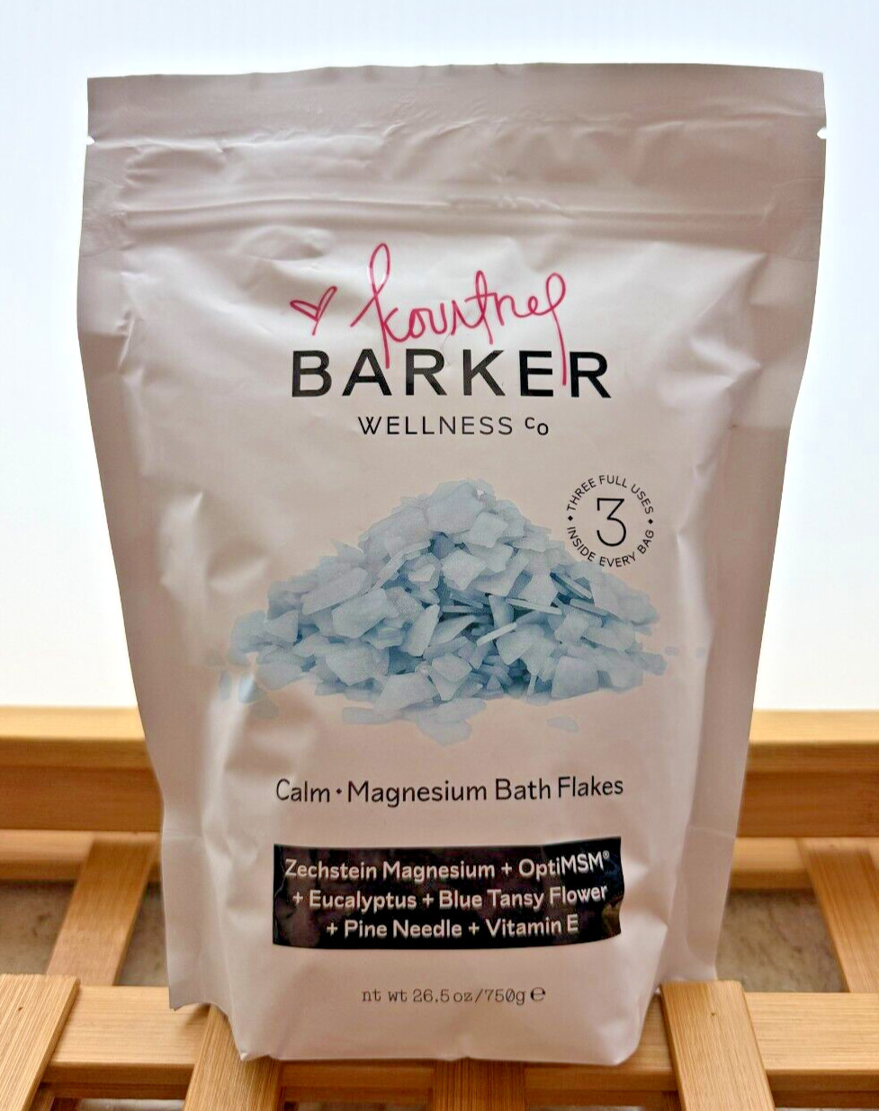 (3) KOURTNEY X BARKER WELLNESS – CALM MAGNESIUM BATH FLAKES 17.6 OZ EA