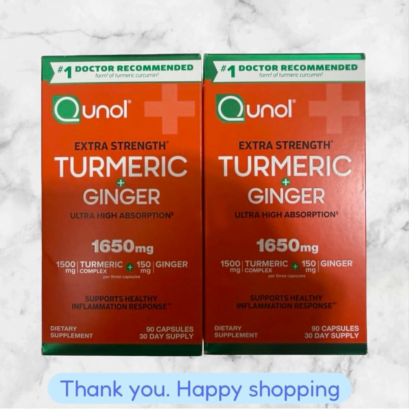 FOR 2 Qunol Turmeric and Ginger Capsules 90 Capsules Each EXP10/2027 NEW SHIP