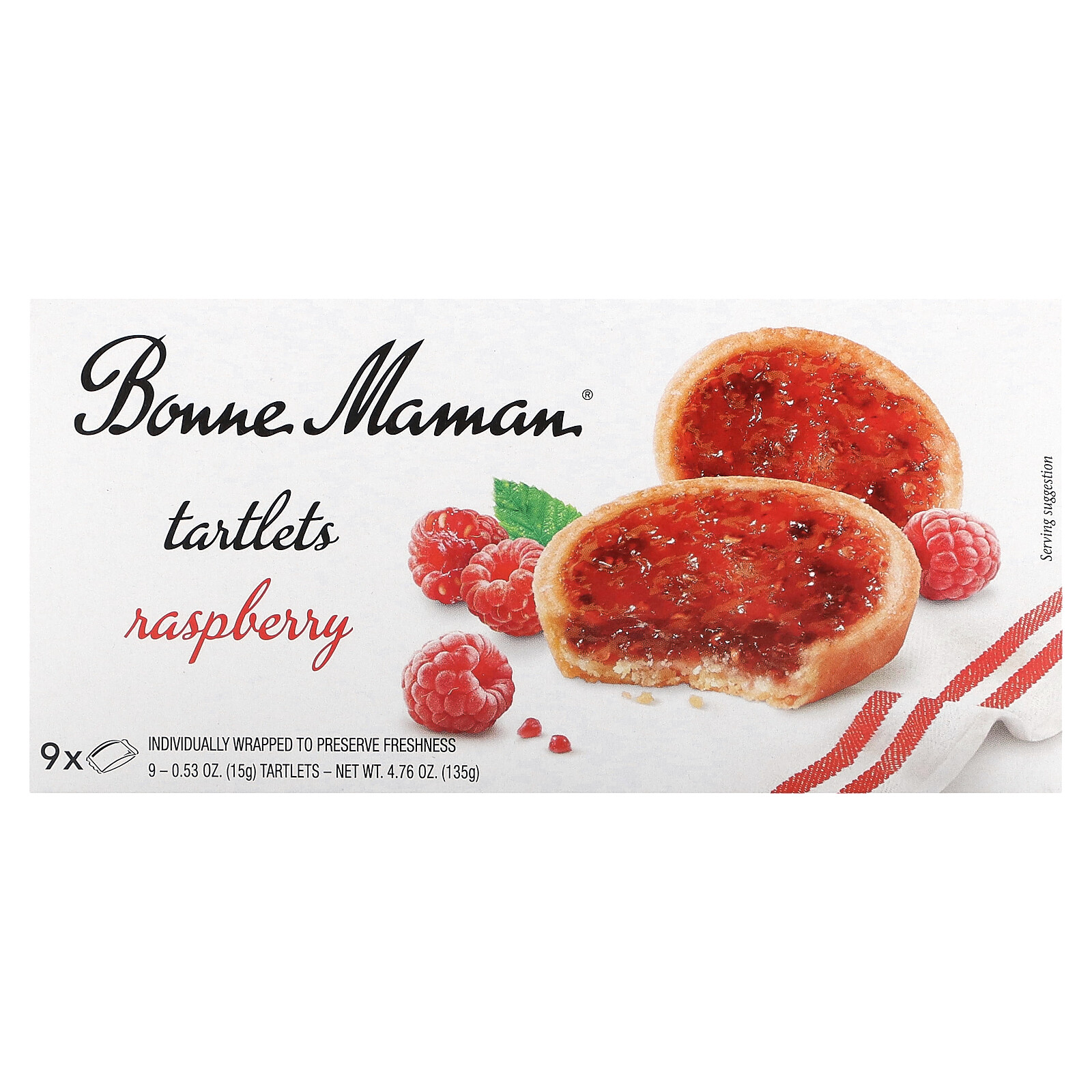 Tartlets, Raspberry, 9 Tartlets, 0.53 oz (15 g) Each