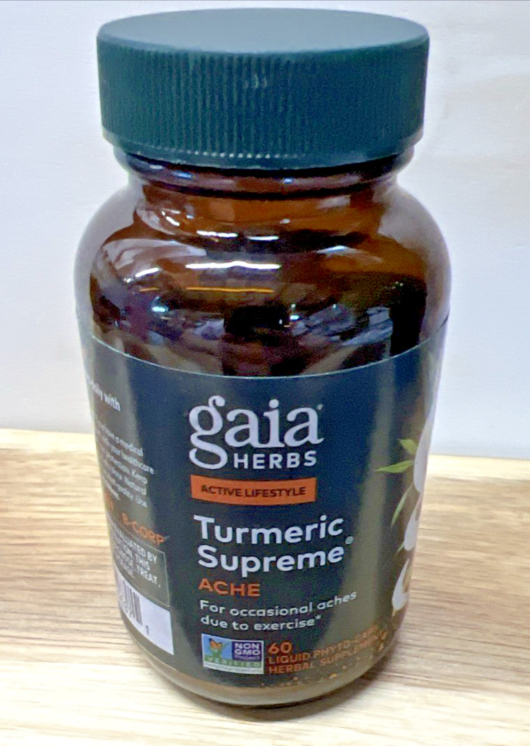 Gaia Herbs Turmeric Supreme Pain Support Ache 60 Phyto-Caps Exp 08/2027