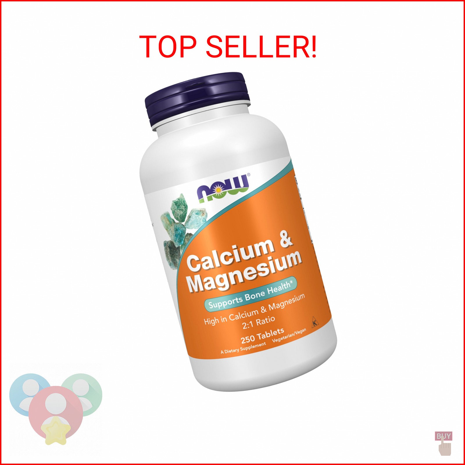 NOW Foods Supplements, Calcium & Magnesium 2:1 Ratio, High Potency, Supports Bon