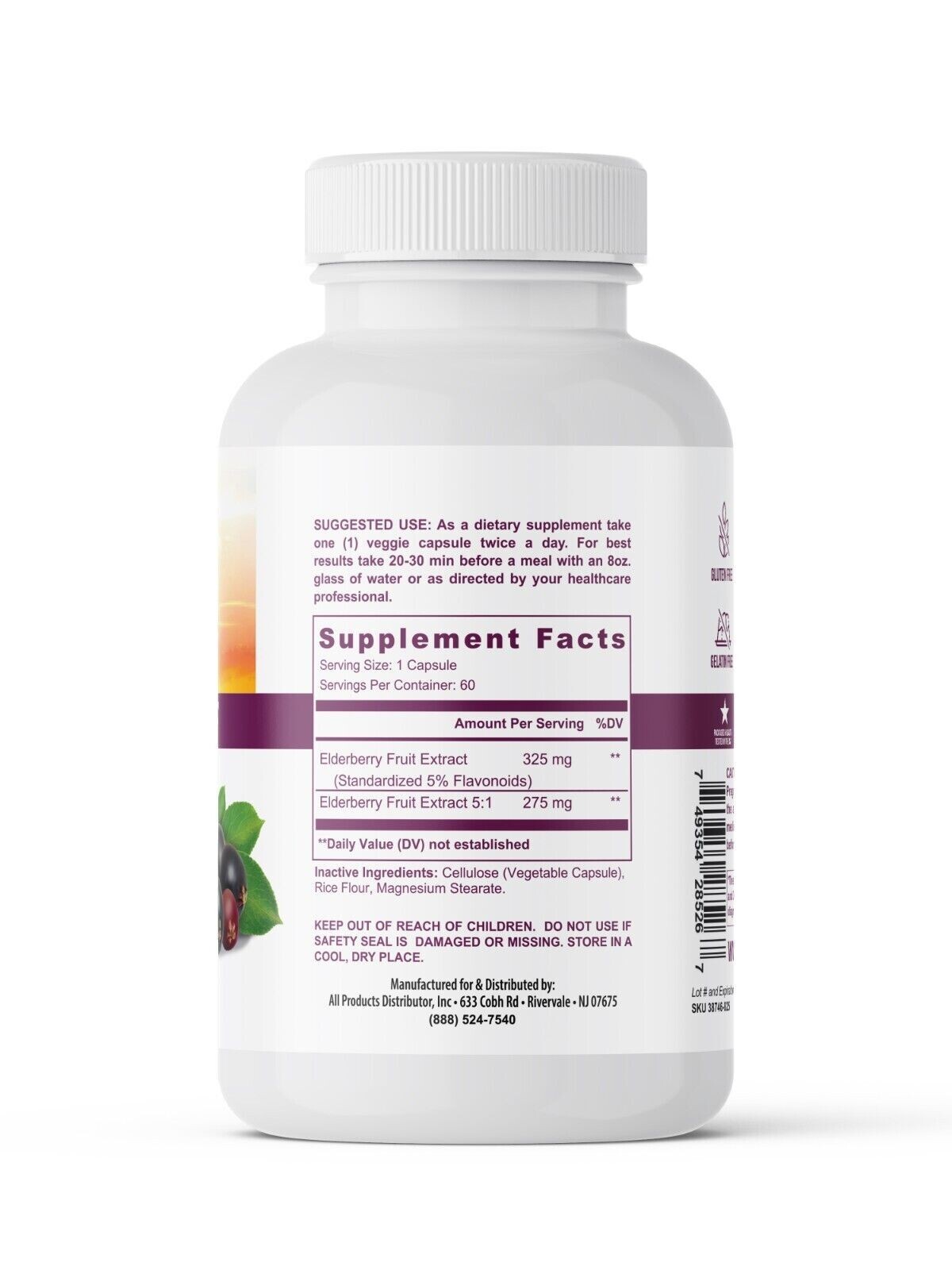 California Essentials Elderberry Zinc Vitamin C Immune Support 180 Capsules