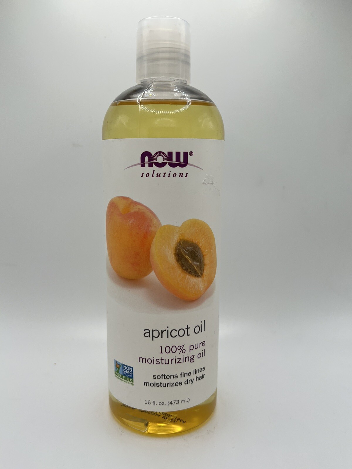 Now Foods Solutions Apricot Oil 16 fl oz 473 ml All-Natural Moisturizer