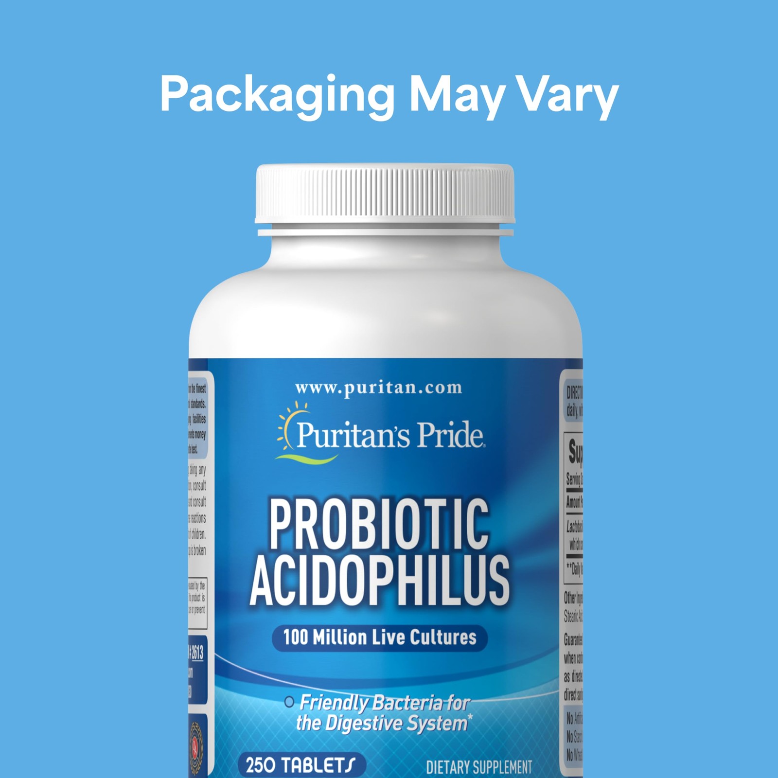 Puritan’s Pride Daily Probiotic Acidophilus, 100 Million Live Cultures, Dietary