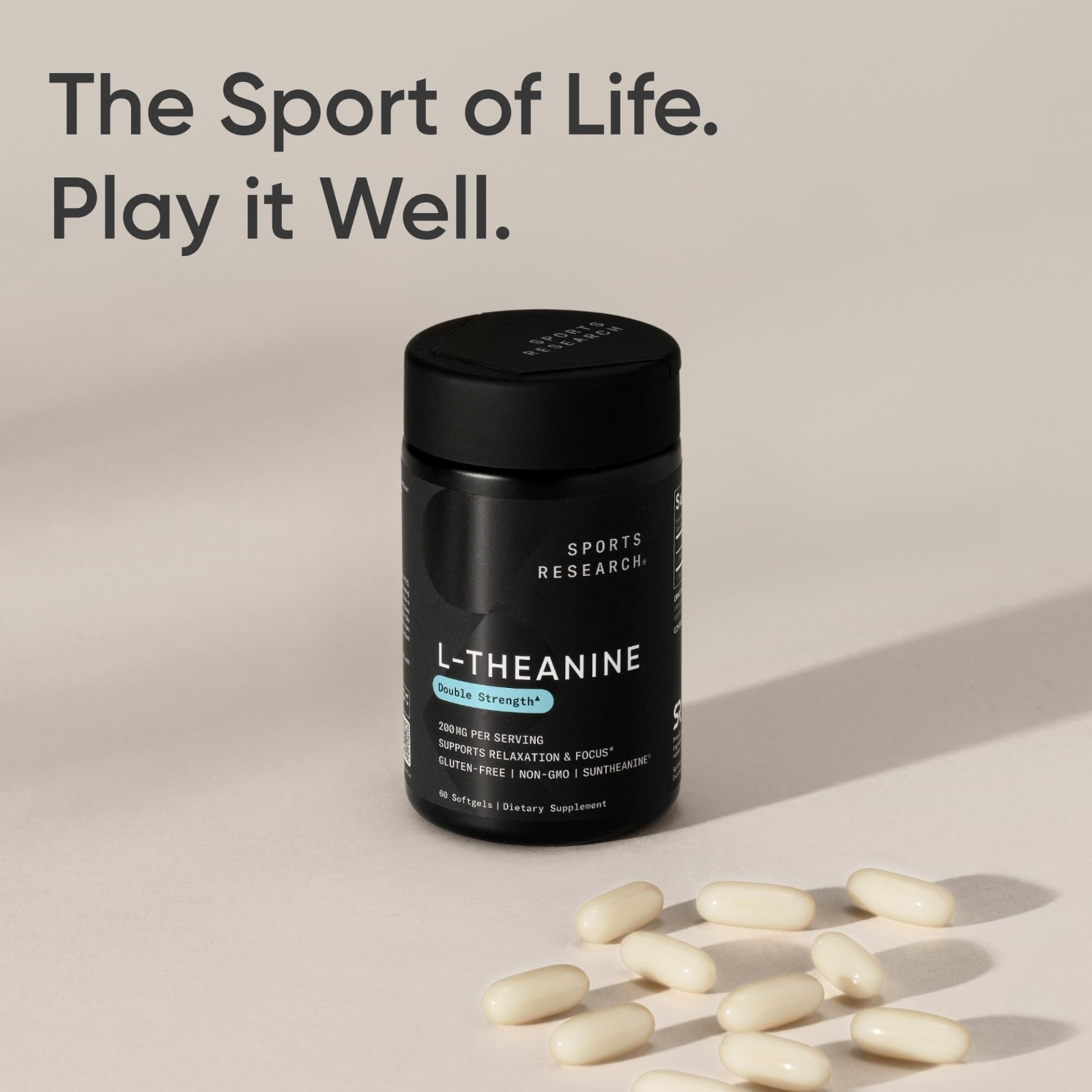 L-Theanine 200mg Softgels – Double Strength Relaxation & Focus Support, Non-GMO,