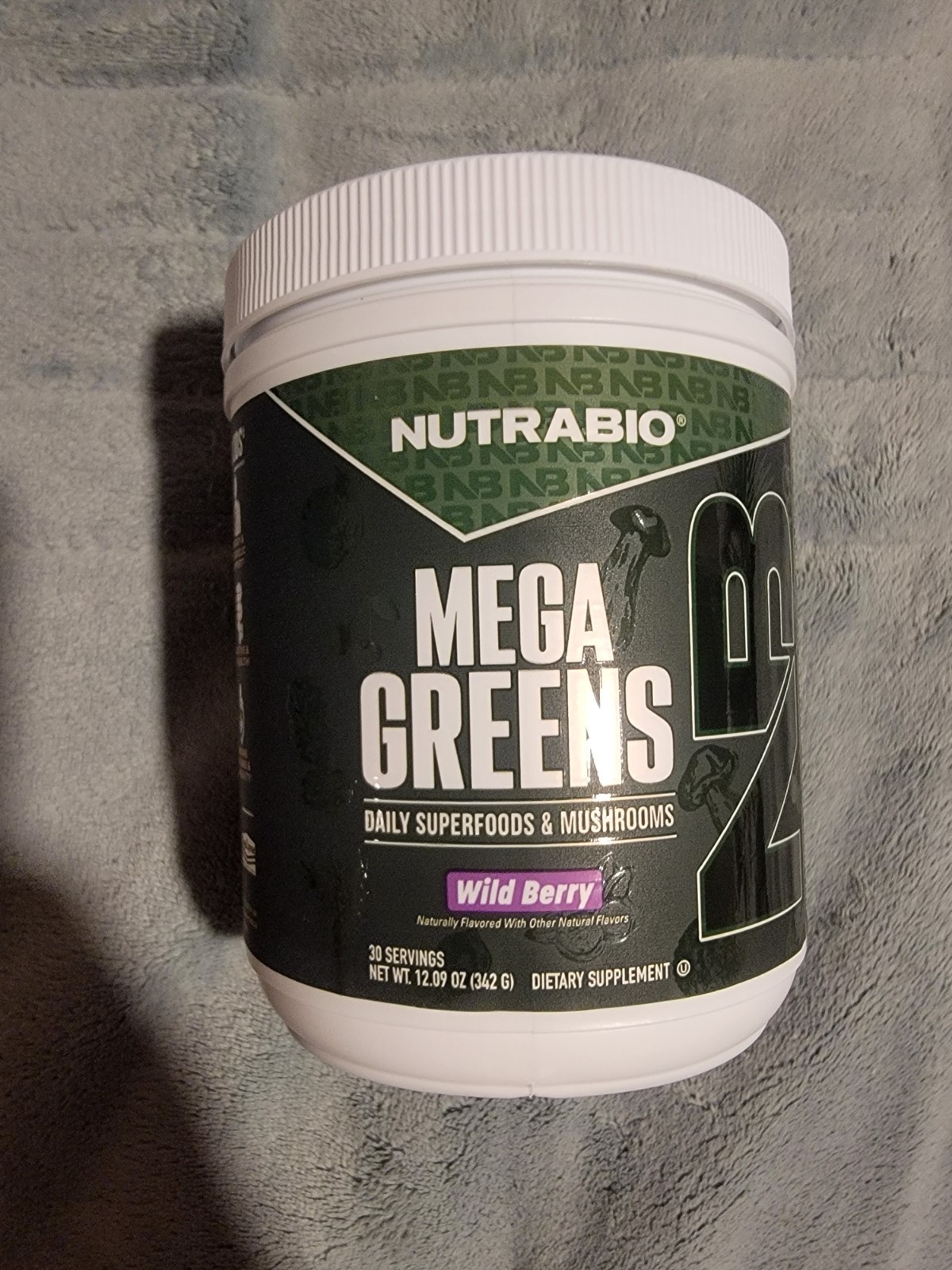 NutraBio Mega Greens Daily Energy Superfood Powder Metabolic Support Supplement