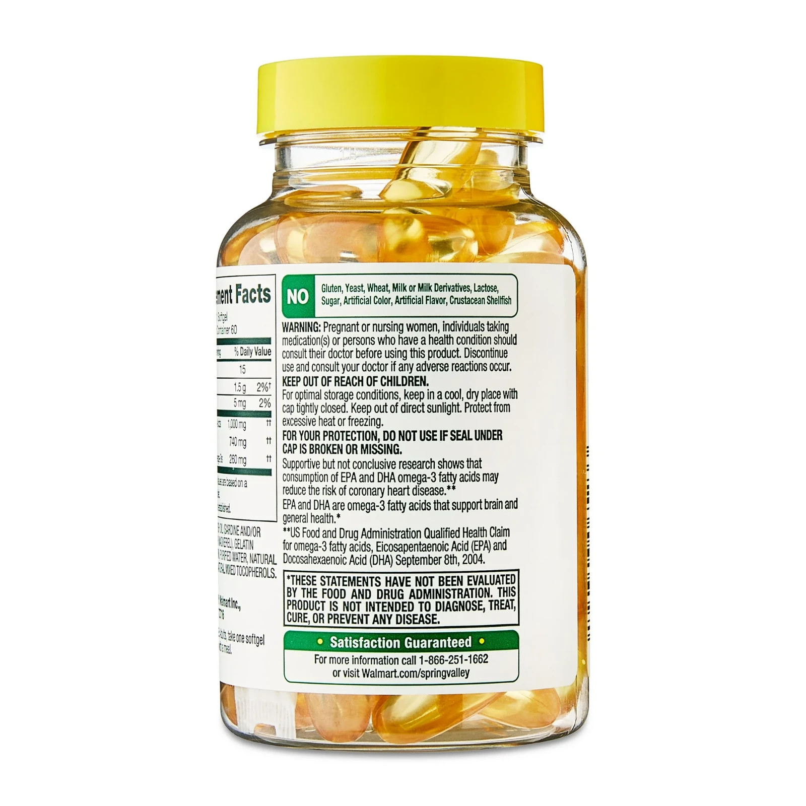 Spring Valley Proactive Support Omega-3 Fish Oil , 1000 mg, 60 Softgels