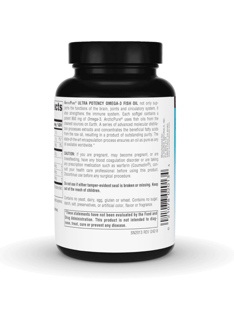 ArcticPure Omega 3 Fish Oil 850 mg 60 Softgels EPA DHA Heart Supplement Capsules