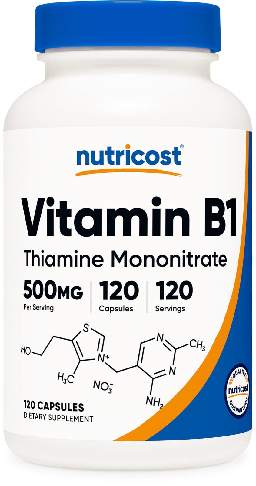 Nutricost Vitamin B1 (Thiamine) 500mg, 120 Capsules 120 Count (Pack of 1)