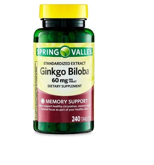 Spring Valley Standardized Extract Ginkgo Biloba Tablets 60 mg 240 Count