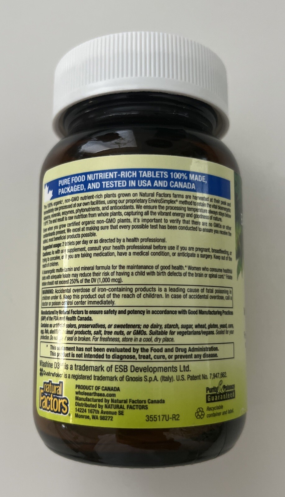 Whole Earth & Sea Women’s Prenatal Multivitamin & Mineral 60 tabs Exp: 4/27