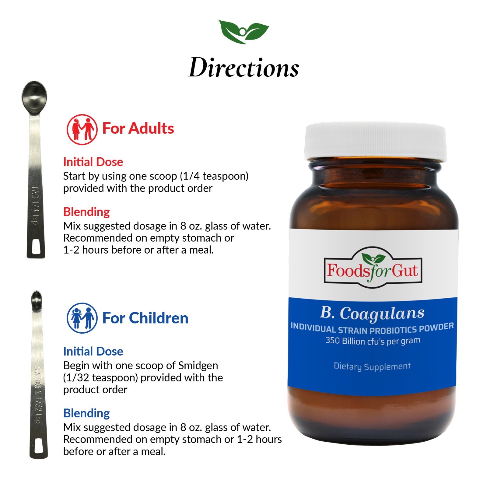 Bacillus Coagulans Probiotic Powder 350B CFU | Bottled in USA | No Additives