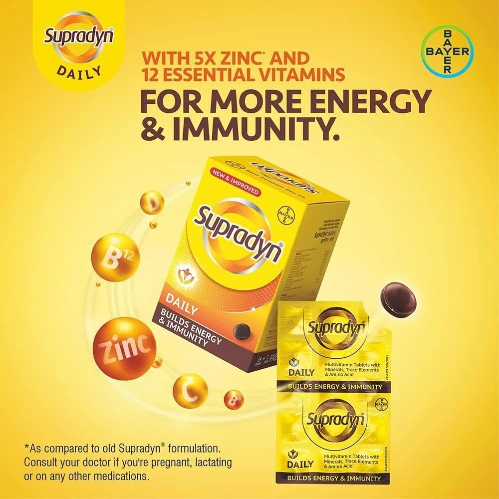 150 Tablets Supradyn Daily Multivitamin For Immunity & Energy