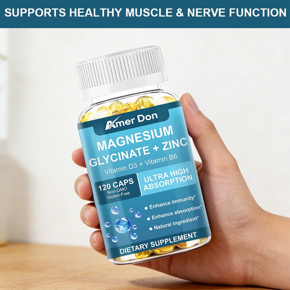 Magnesium Glycinate 500mg With Zinc & Vitamin D3 For Sleep,Stress,Anxiety Relief