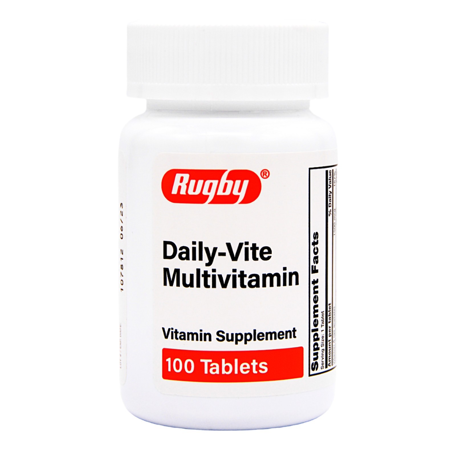 Rugby Daily-Vite Multivitamin Daily Vitamin Supplement for Adults 100 Tablets