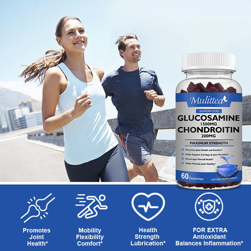 Glucosamine Chondroitin Glucosamine Sulfate For Bones, Joint Support 60 Gummies