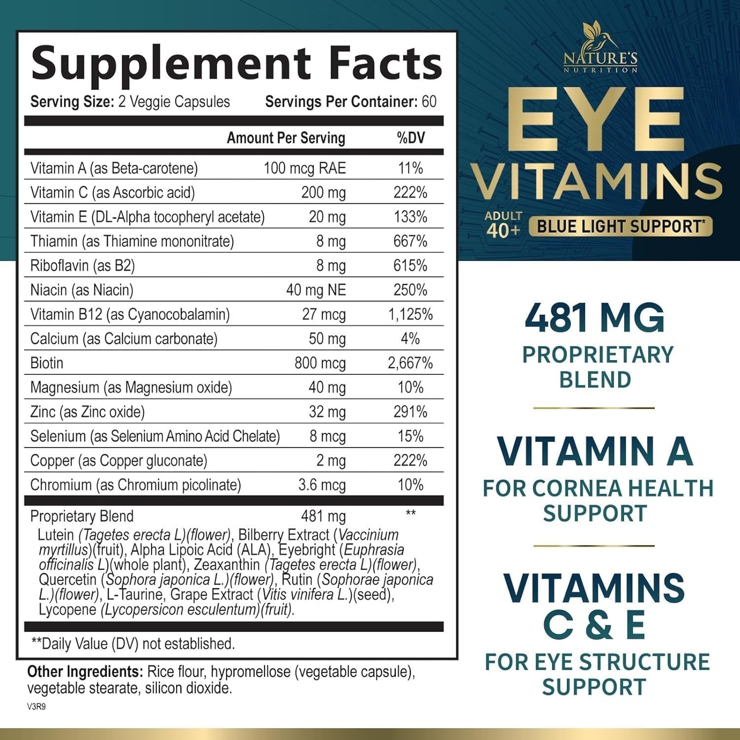 Eye Vitamins with Lutein and Zeaxanthin 1322mg – Premium Eye Protection Formula
