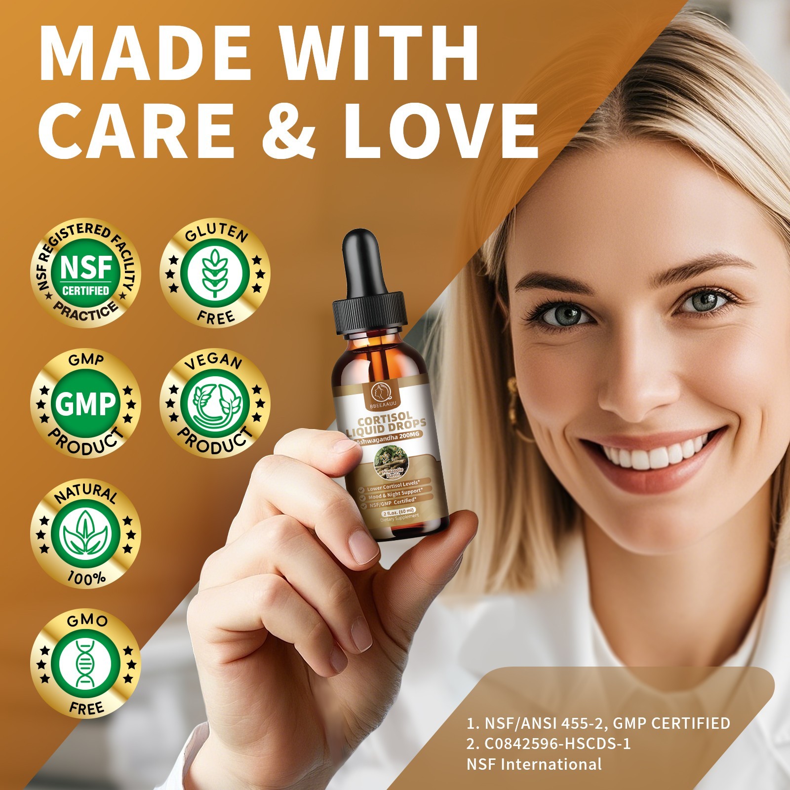 21-in-1 Cortisol Manager Reducer Liquid Drops, Support Night, Focus & Energy