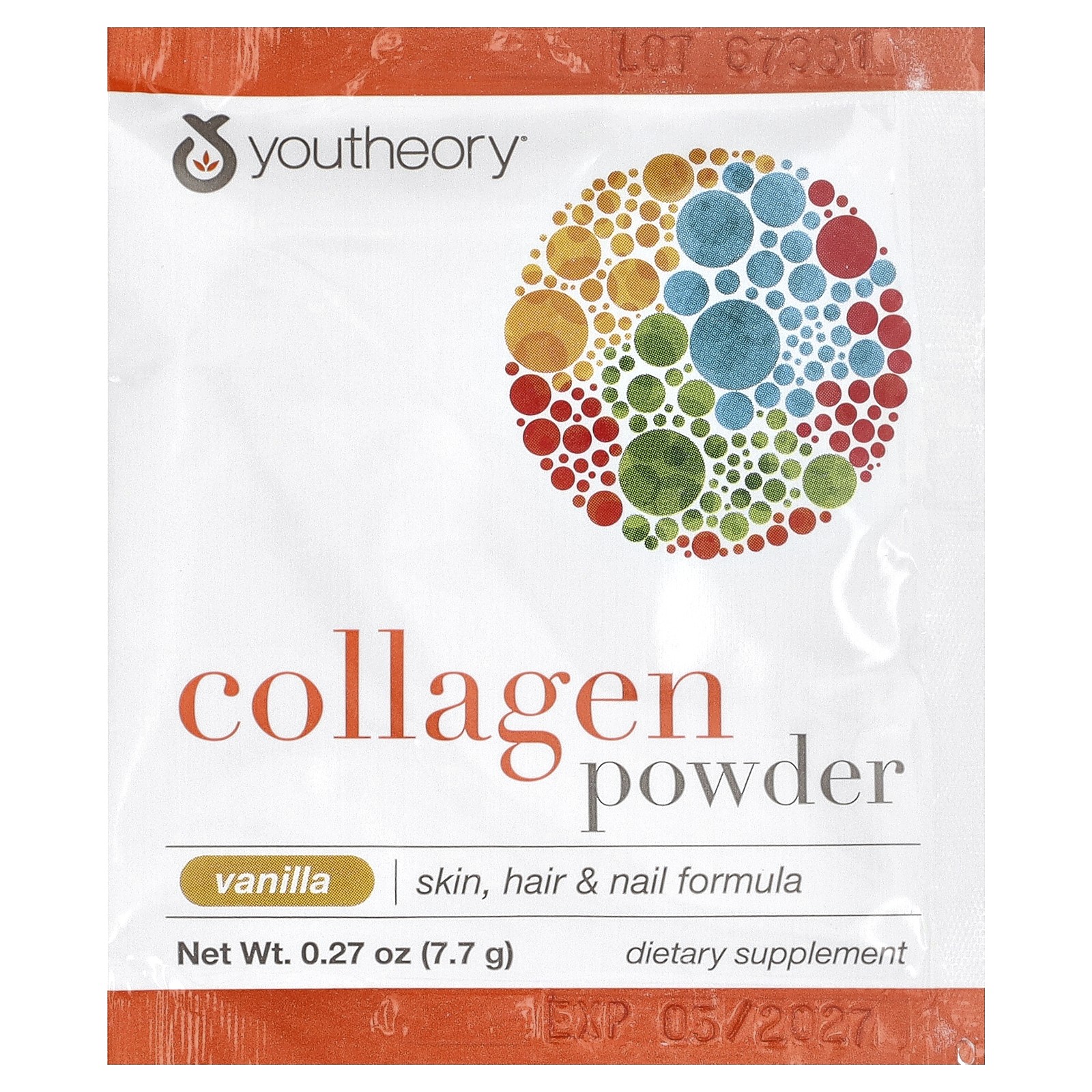 Collagen Powder, Vanilla, 21 Packets, 0.27 oz (7.7 g) Each