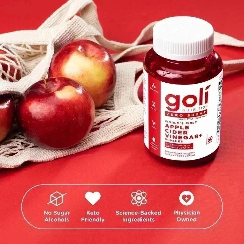 3 Bottles Goli Zero Sugar Best Seller Trio Set Gummies, 60 Counts Per Bottle