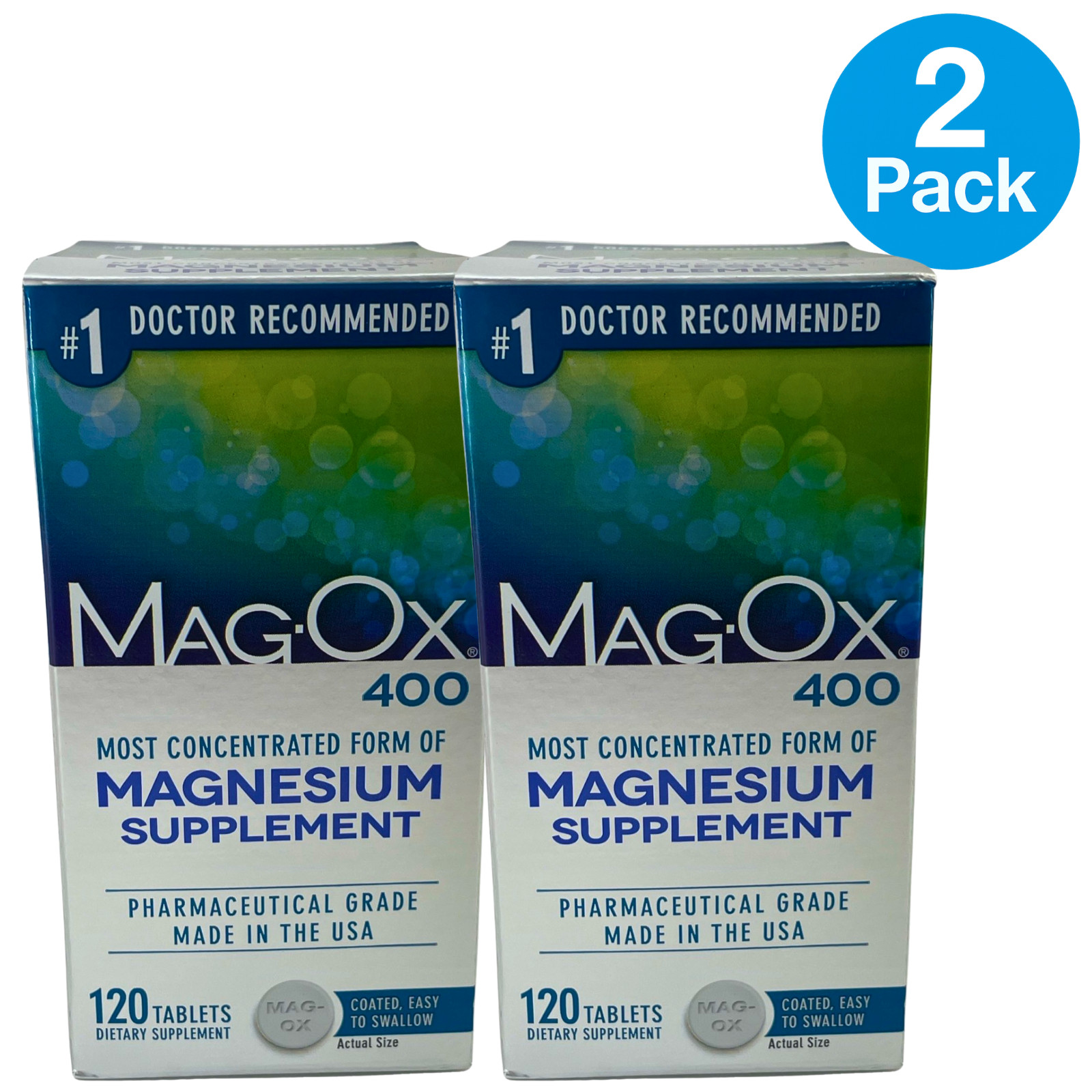 Mag-Ox 400 Most Concentrated Form of Magnesium Supplement 120 Tablets 2 Pack New