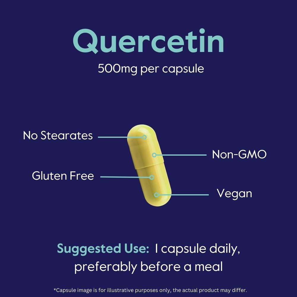 Bestvite Quercetin 500mg (120 Vegetarian Capsules) – No Stearates -Gluten Free