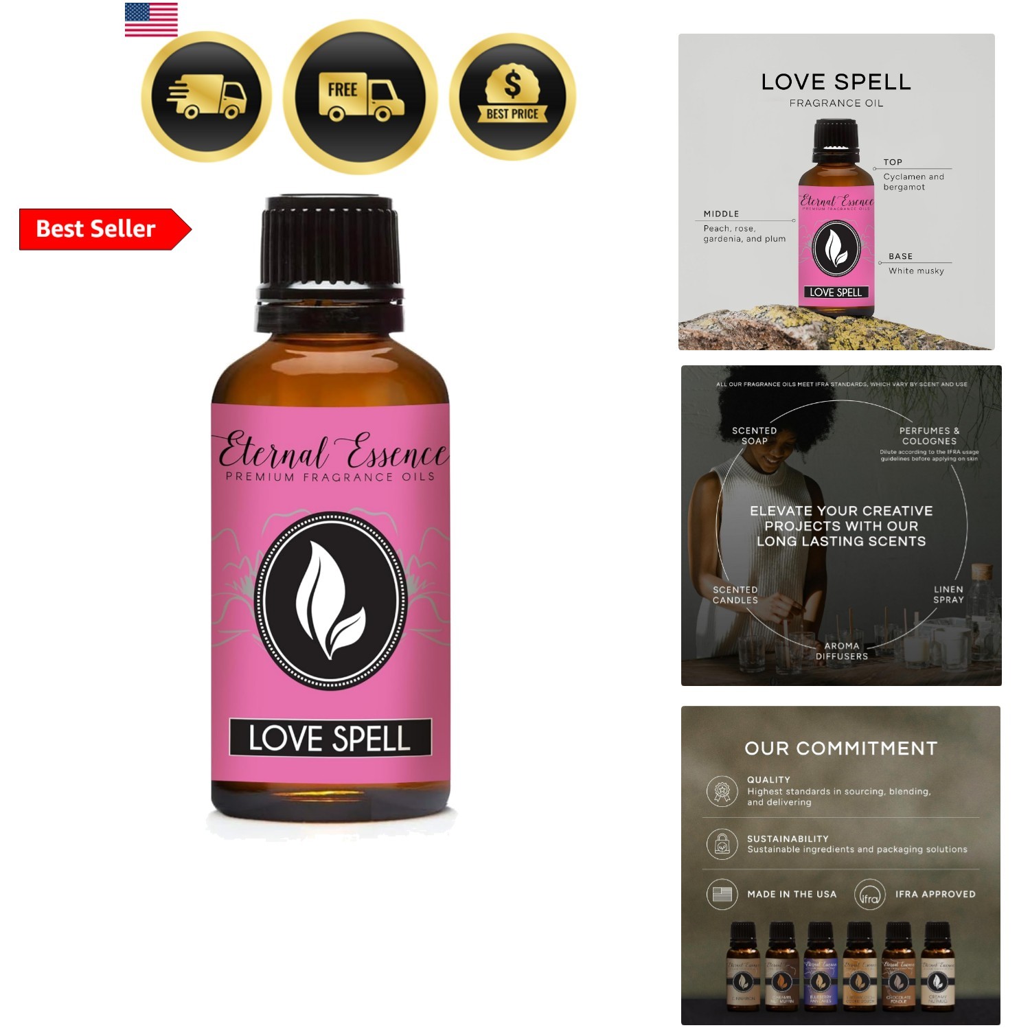 Love Spell Type Fragrance Oil 30ml – for Candle, Soap Making, Aromatherapy, …