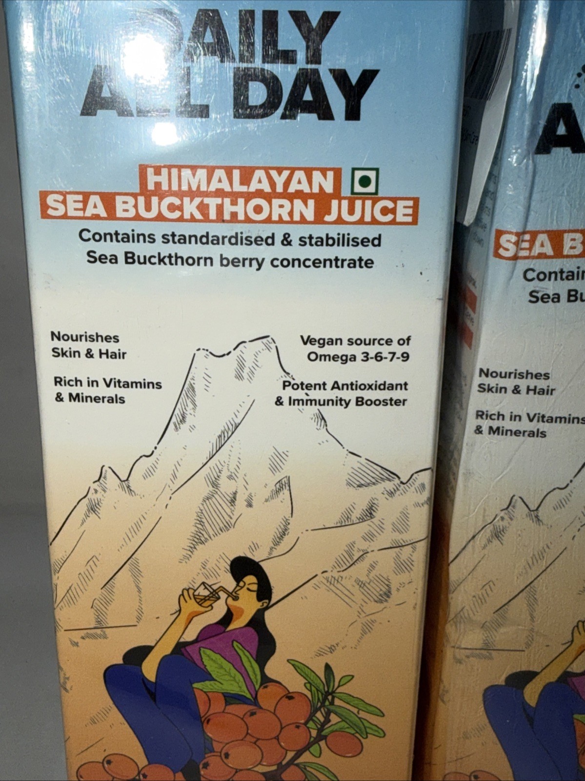 2 Sealed Daily Himalayan Sea Buckthorn Juice Liquid Vitamin 500ml Each Damag Box