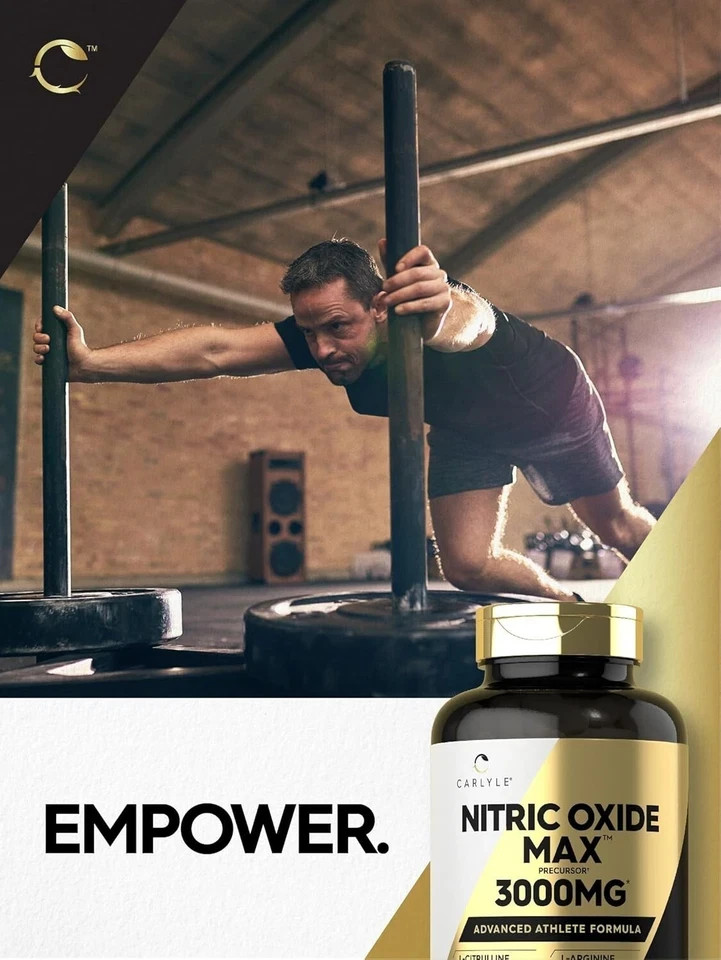 Nitric Oxide Booster L-Arginine, L-Citrulline 3000mg 120 Caps HIGHEST POTENCY