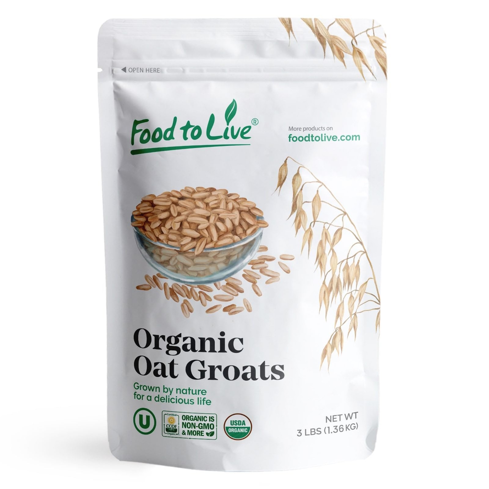 Food to Live Gluten Free Organic Oat Groats, 3 Pounds – 100% Whole 3