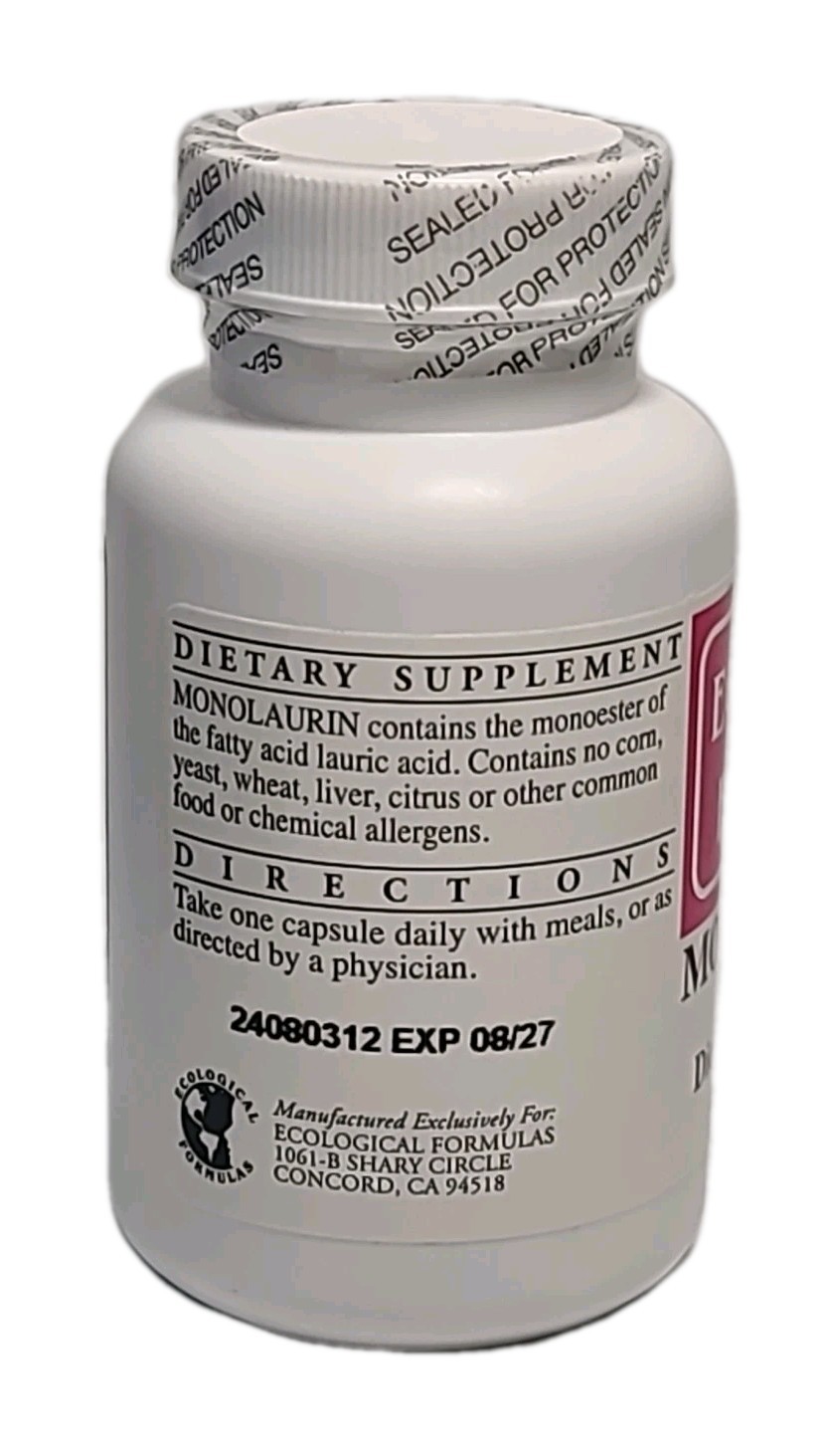 Ecological Formulas • Monolaurin 300 Mg – 90 CAPSULES • EXP : 08/2027